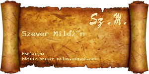 Szever Milán névjegykártya