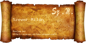 Szever Milán névjegykártya